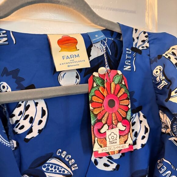 NWT FARM Rio Flutter Sleeve Babydoll Mini Dress MEDIUM - Picture 6 of 6